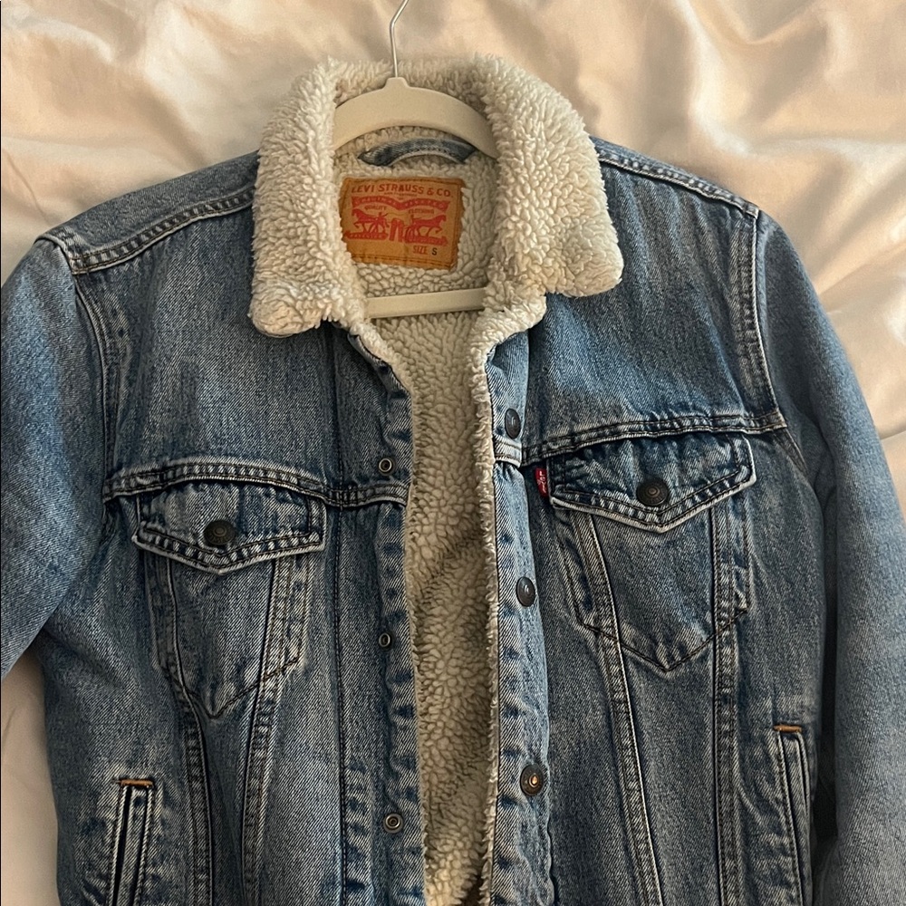 Levi's Blue Denim Jacket with Sherpa Collar
